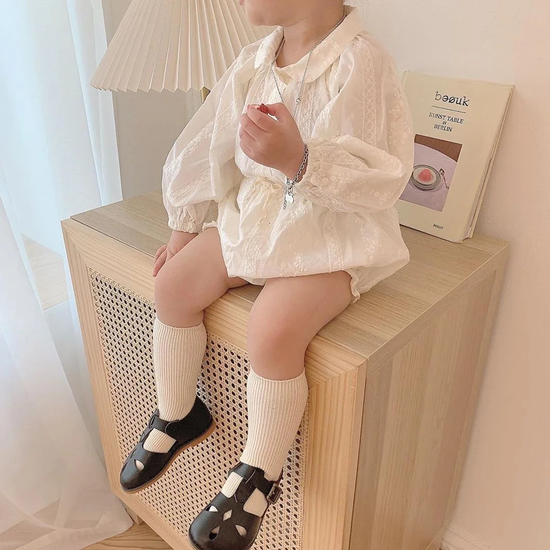 2024 Baby Clothing White Long Sleeve T Shirt Tops And Bloomer Shorts 2pcs Princess Girls Clothes Set Fashion Toddler Girls Sets
