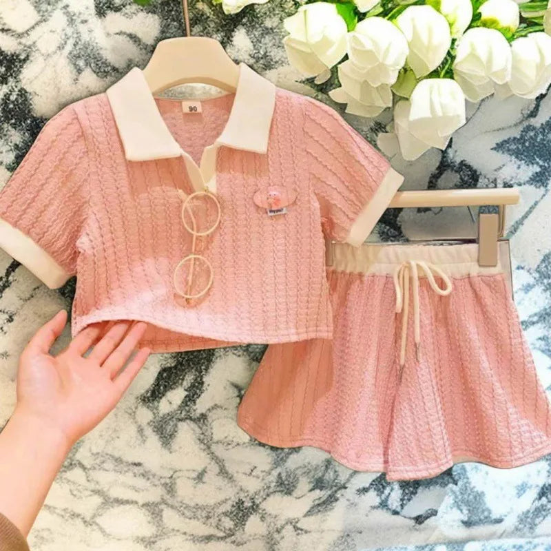 Baby Clothes Set Kids Girls Cute Sweet Casual Short Sleeve Top With Shorts Outfit Summer Fashion Children 's Clothing Sportswear