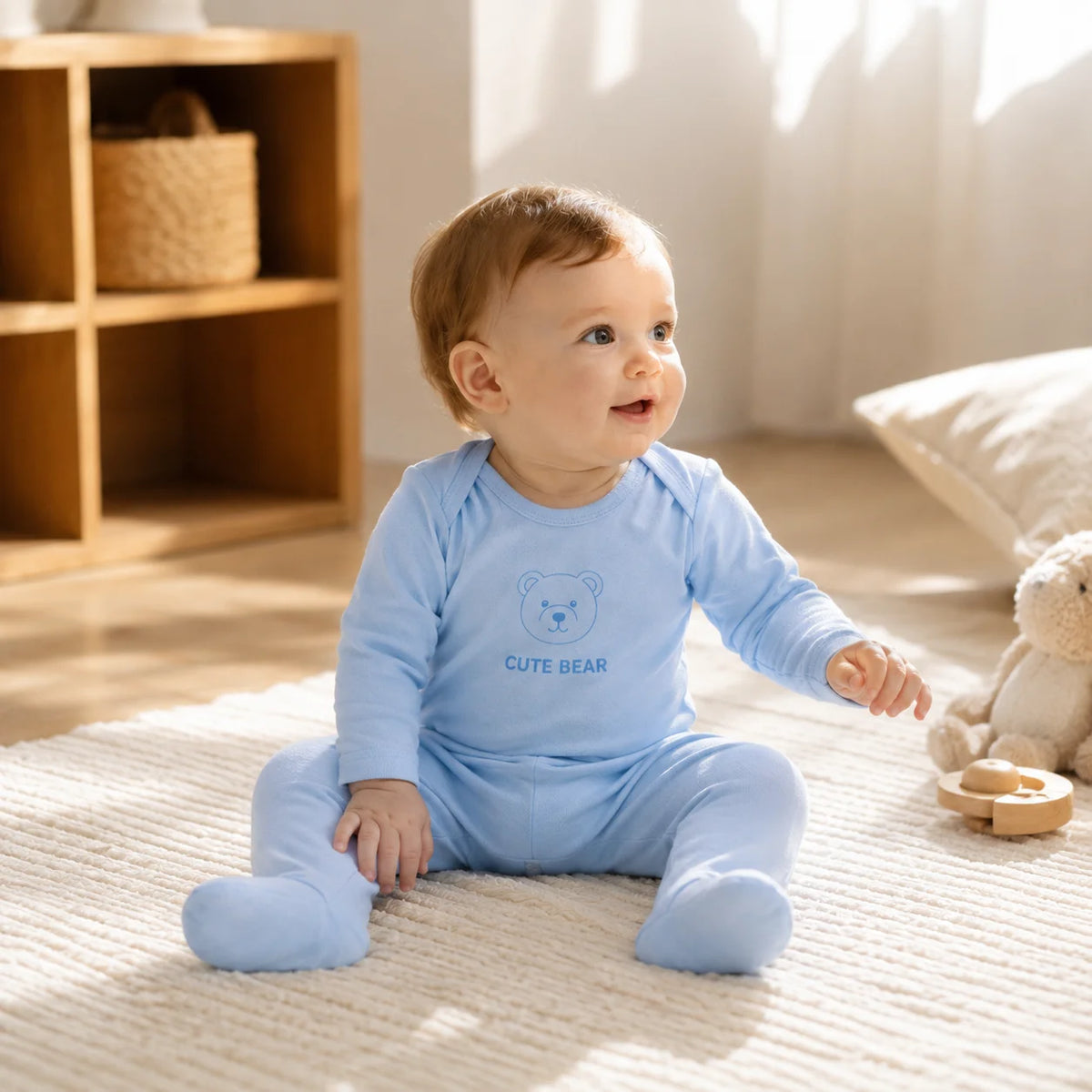 Newborn Baby Boy Clothes 6Pcs Set Infant Bodysuits Romper Pants Bib Hat Soft Baby Clothing Outfit Newborn Essentials 0-12M