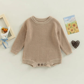 Baby Rompers Cotton Knit Clothes Newborn Infants Solid Color Playsuits Boys and Girls Sweater Jumpsuits Babies Clothing