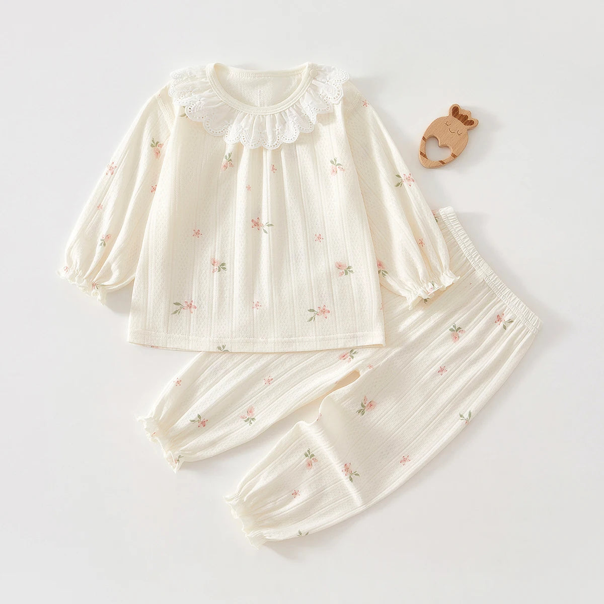 Baby Clothes Summer Outfit for Girls, Class A, 6-12 Months, Infant Air-Conditioning Clothing, Two-Piece Set, Summer Thin Style, Fiber 80