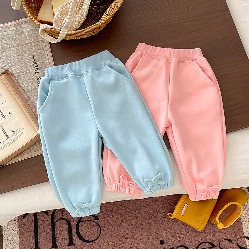 Baby Girls 2Pcs Clothing Set Autumn Winter Long Sleeve Cartoon Sweatshirt + Pants Toddler Kids Fleece Warm Tracksuit Outfit