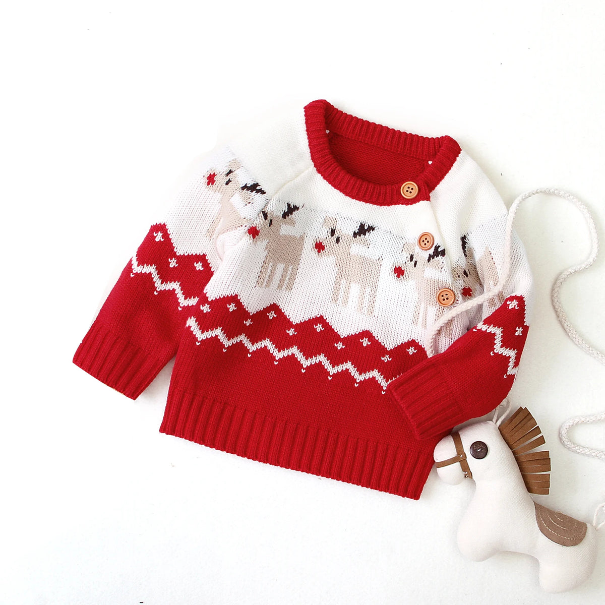 FashionBaby Clothes Kid Girl Boy Christmas Sweaters Warm Cute Baby Long Sleeve Knit Elk Printed Sweaters Tops Xmas Baby Clothing