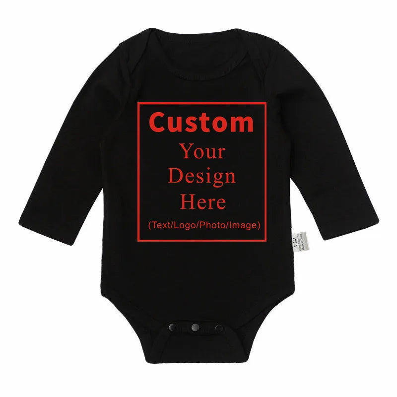 Custom Baby Clothing 100% Cotton Bodysuit Print Your Design Logo Photo Text Customized Neborn Toddler One-Pieces
