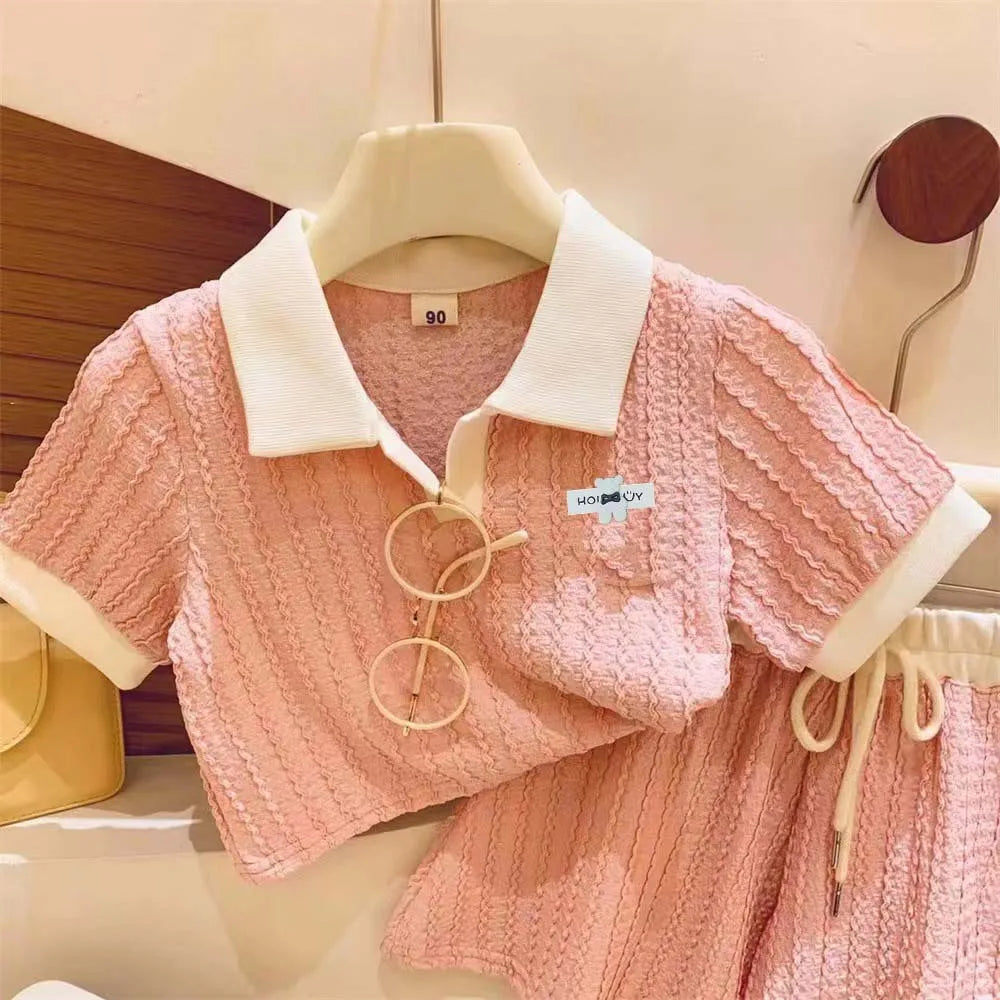 Baby Clothes Set Kids Girls Cute Sweet Casual Short Sleeve Top With Shorts Outfit Summer Fashion Children 's Clothing Sportswear