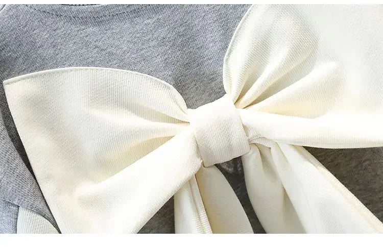 Children's Clothing Sets Bowknot Baby Girl Clothes Kids Boutique Clothes Pocket Hoodie + Pants Outfit Set for 1 To 6 Years