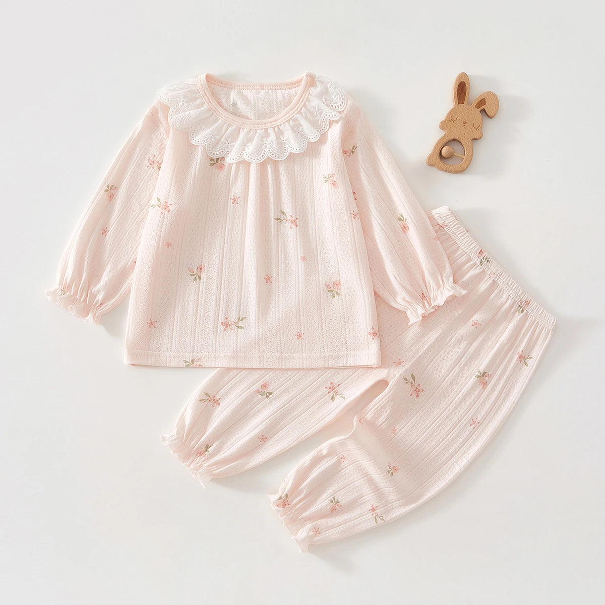Baby Clothes Summer Outfit for Girls, Class A, 6-12 Months, Infant Air-Conditioning Clothing, Two-Piece Set, Summer Thin Style, Fiber 80