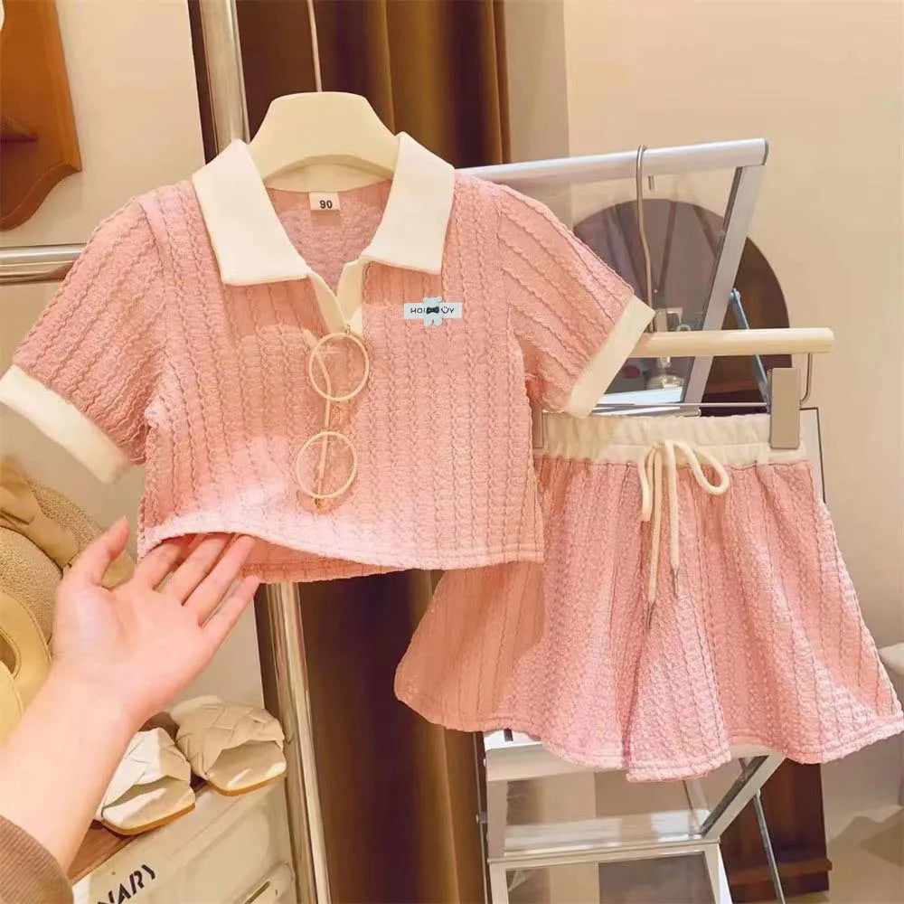 Baby Clothes Set Kids Girls Cute Sweet Casual Short Sleeve Top With Shorts Outfit Summer Fashion Children 's Clothing Sportswear