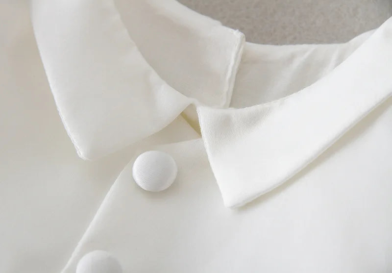 0-2 Years Baby Boys Christening Clothes Infant Toddler White Birthday Outfits with Hat 2pcs Baptism Clothing Set