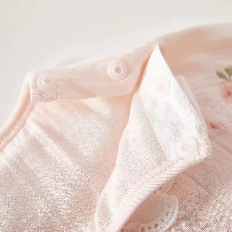 Baby Clothes Summer Outfit for Girls, Class A, 6-12 Months, Infant Air-Conditioning Clothing, Two-Piece Set, Summer Thin Style, Fiber 80