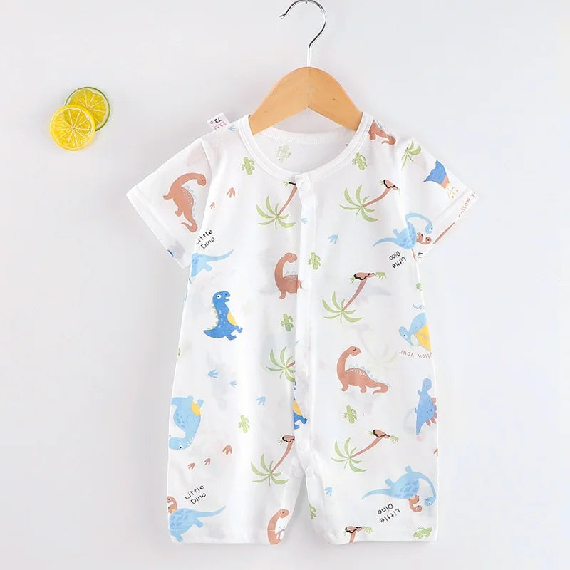 Newborn Baby Clothing Boy Girl Baby Clothes Items Cotton Bodysuit Summer Short Sleeve Romper Infant Toddler Sleepwear