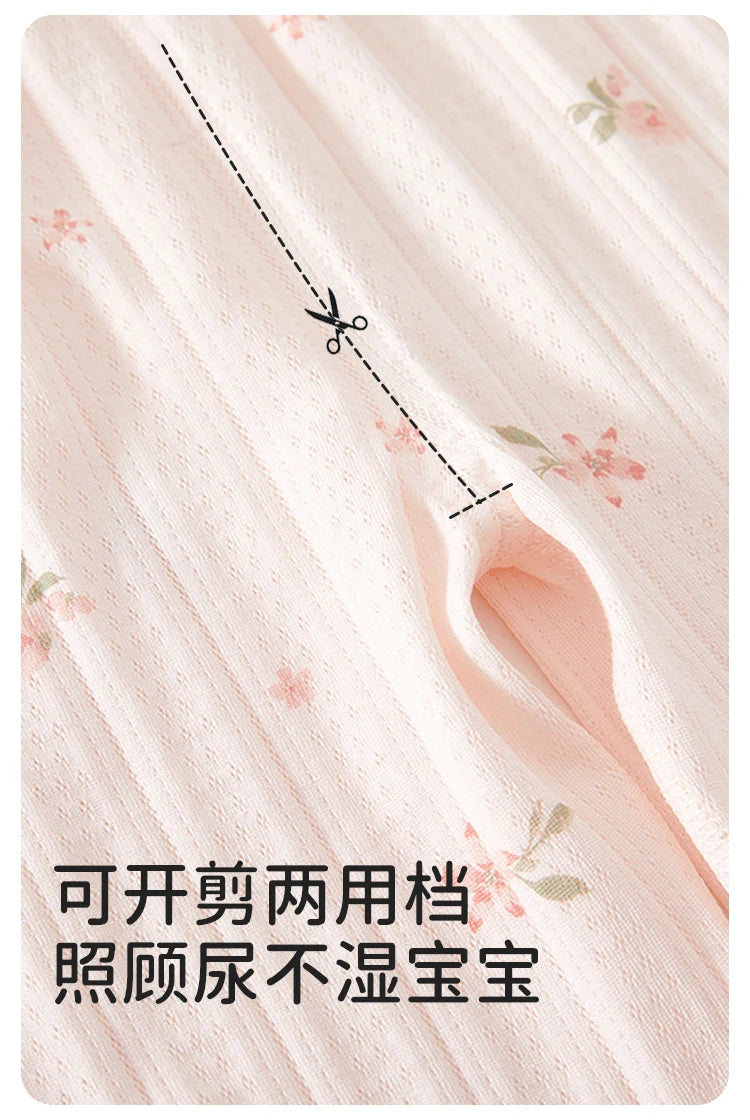 Baby Clothes Summer Outfit for Girls, Class A, 6-12 Months, Infant Air-Conditioning Clothing, Two-Piece Set, Summer Thin Style, Fiber 80