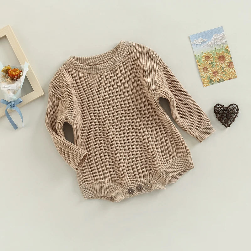 Baby Rompers Cotton Knit Clothes Newborn Infants Solid Color Playsuits Boys and Girls Sweater Jumpsuits Babies Clothing