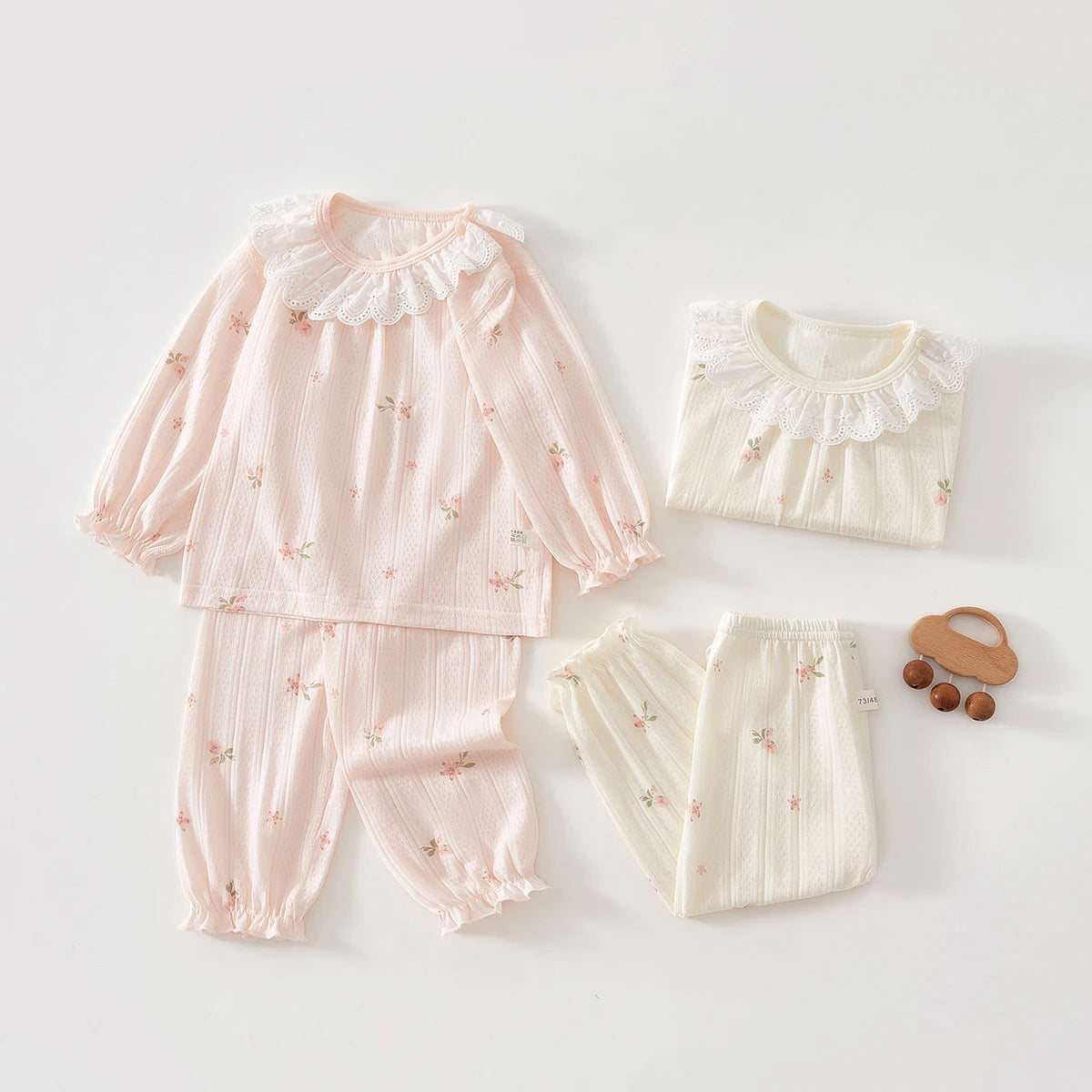 Baby Clothes Summer Outfit for Girls, Class A, 6-12 Months, Infant Air-Conditioning Clothing, Two-Piece Set, Summer Thin Style, Fiber 80